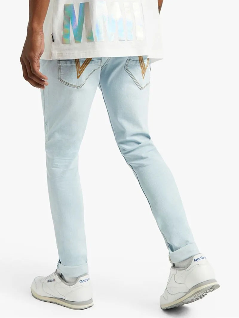 Redbat Men's Light Wash Super Skinny Jeans