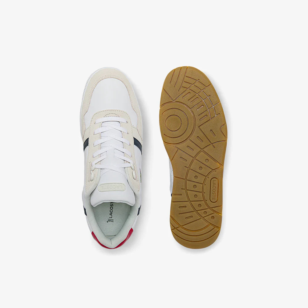 Lacoste t-clip tricolour leather and suede trainers