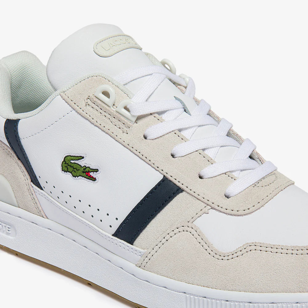 Lacoste t-clip tricolour leather and suede trainers