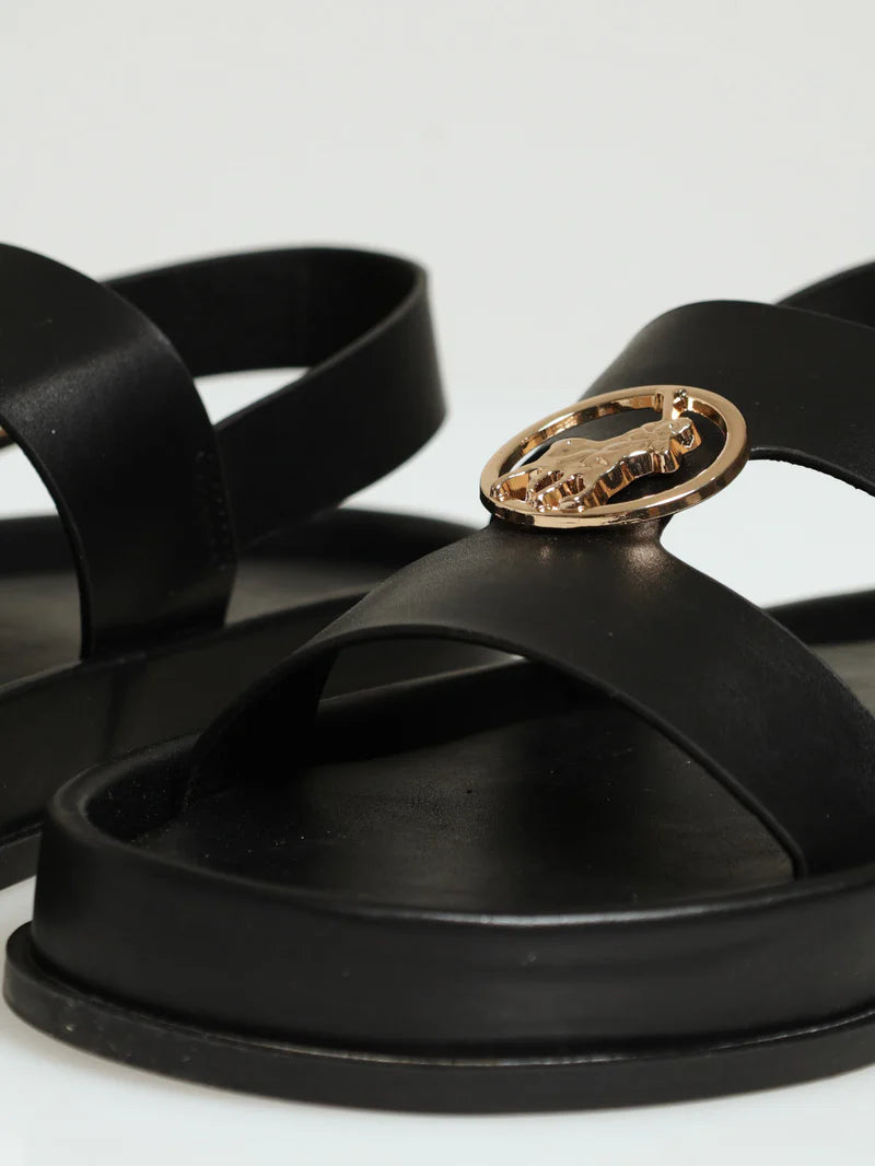Womens Polo Moulded Unit Trim Sandal - Black