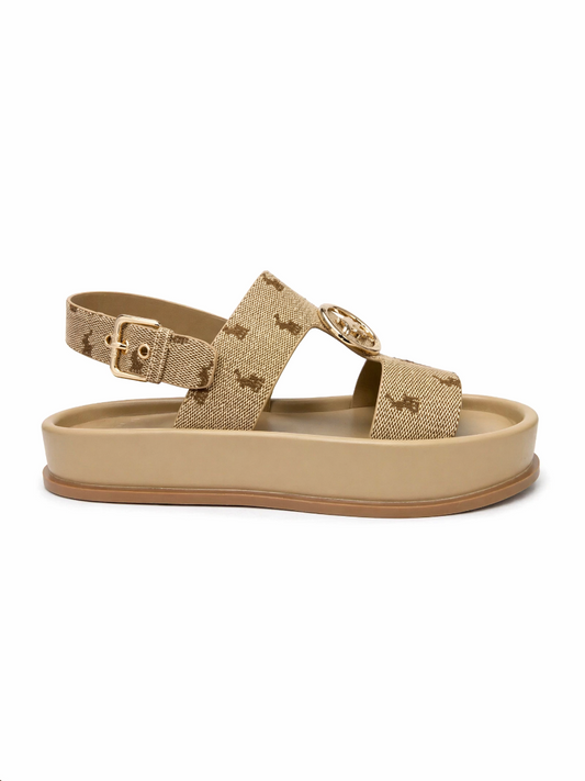 Womens Polo Jacquard Moulded Trim Sandals