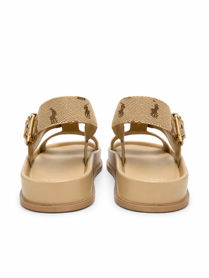 Womens Polo Jacquard Moulded Trim Sandals