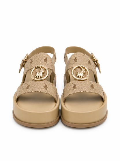 Womens Polo Jacquard Moulded Trim Sandals
