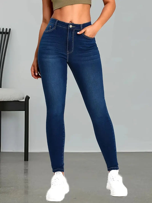 Elegant High-Stretch Skinny Jeans for Women - Slim Fit