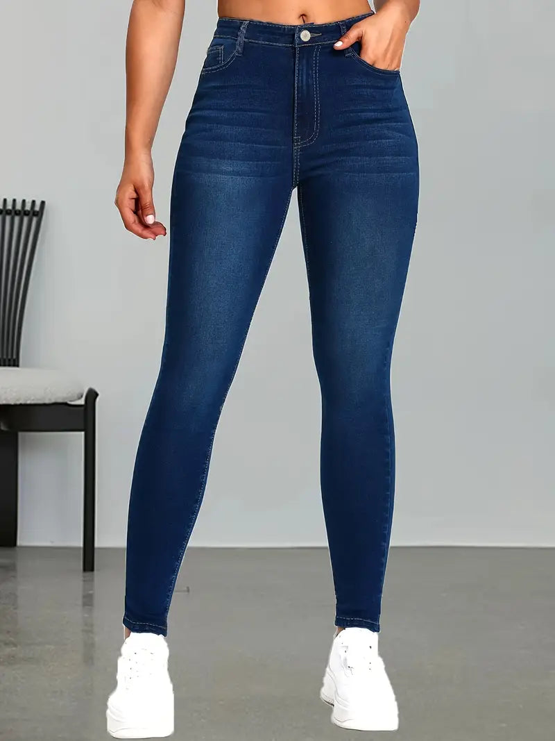 Elegant High-Stretch Skinny Jeans for Women - Slim Fit