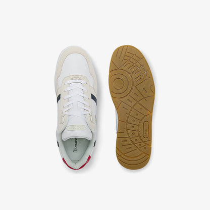 Lacoste t-clip tricolour leather and suede trainers