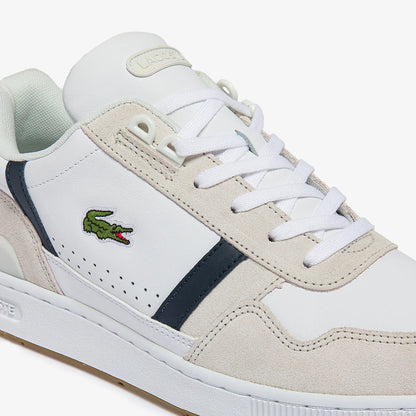 Lacoste t-clip tricolour leather and suede trainers