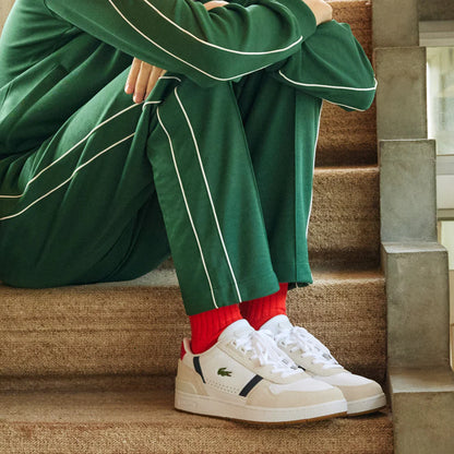 Lacoste t-clip tricolour leather and suede trainers