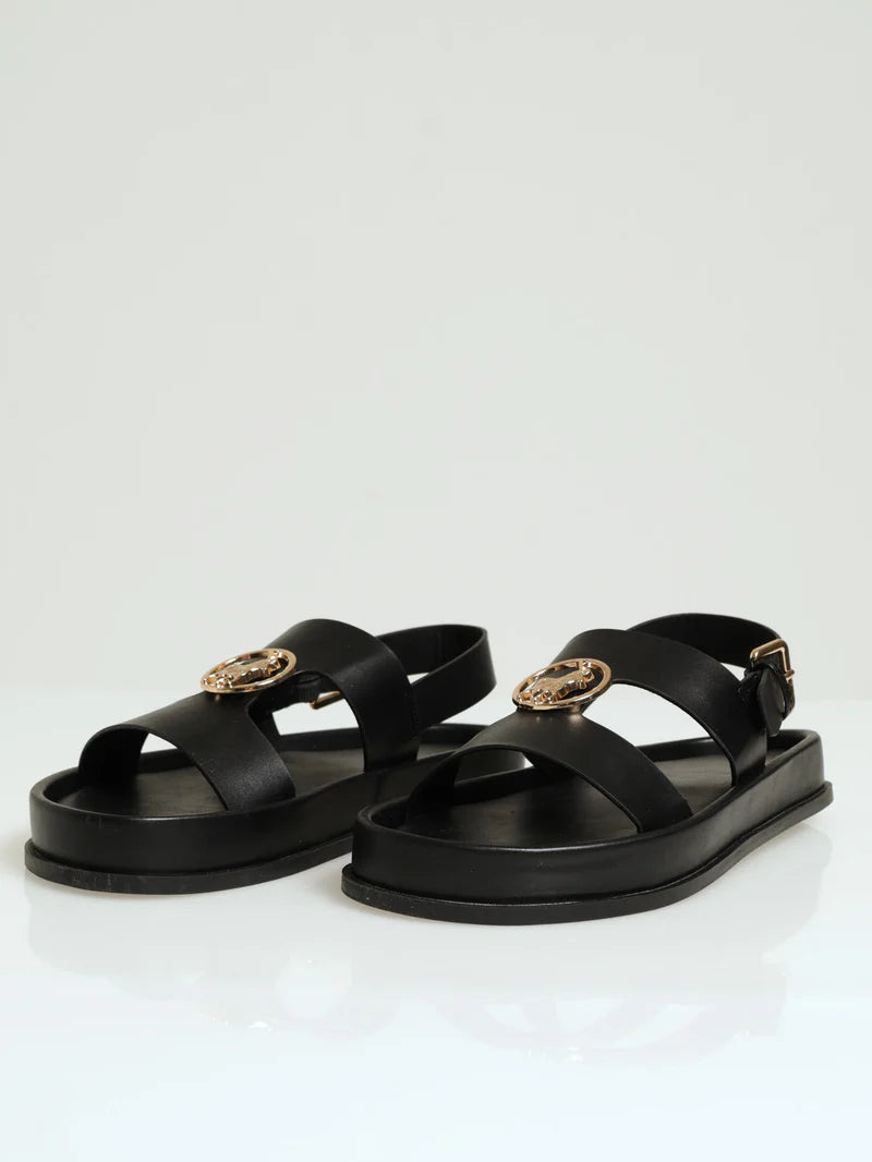 Womens Polo Moulded Unit Trim Sandal - Black