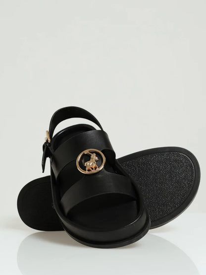 Womens Polo Moulded Unit Trim Sandal - Black
