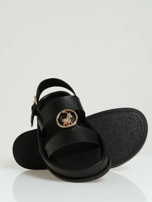 Womens Polo Moulded Unit Trim Sandal - Black