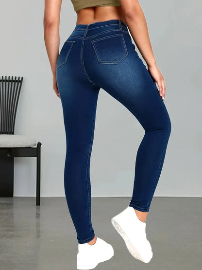 Elegant High-Stretch Skinny Jeans for Women - Slim Fit